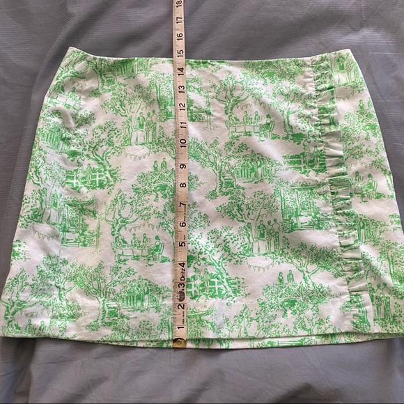 Lilly Pulitzer Green and White Lined Cotton Skirt - size 4 - Picture 5 of 6